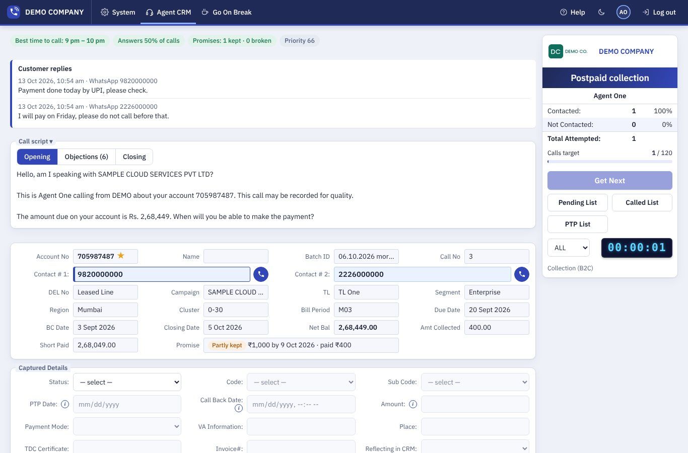 Contact Center screenshot